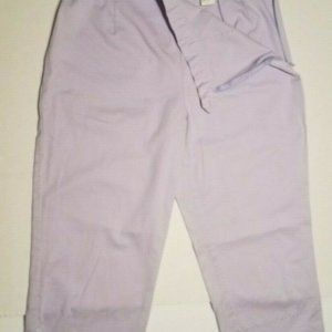 Lavender Womens Bill Blass Stretch Embroidered Capris Sz 10 W 28 Hip Side Zipper